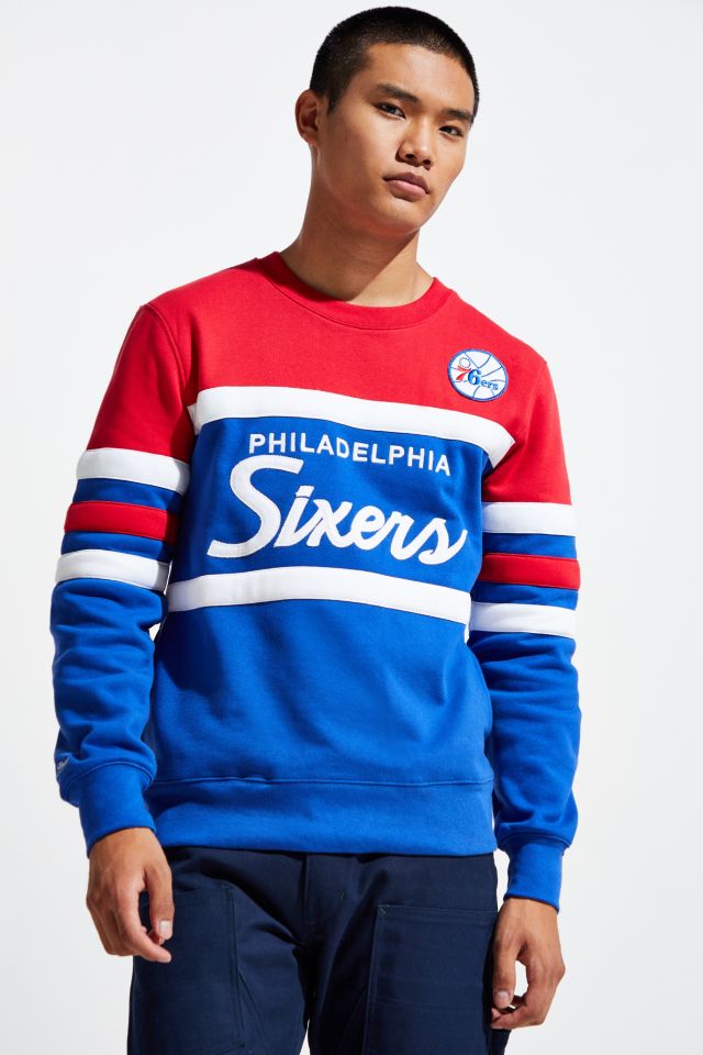 Mitchell & Ness Headcoach Philadelphia 76ers Hoodie - Blue - Medium