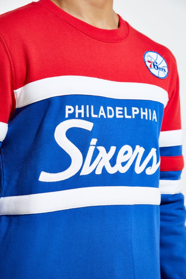 Mitchell & Ness Headcoach Philadelphia 76ers Hoodie - Blue - Small