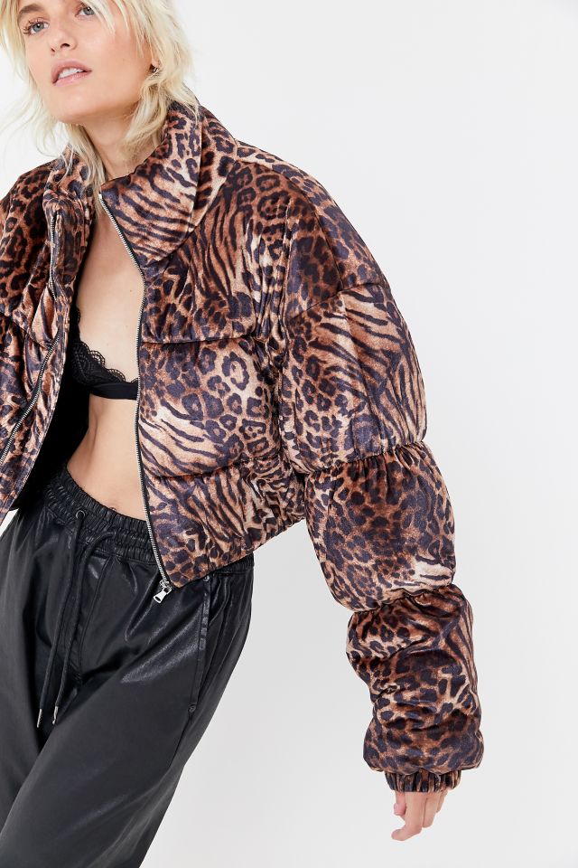 Tiger Mist Reme Leopard Print Puffer Jacket | Urban Outfitters