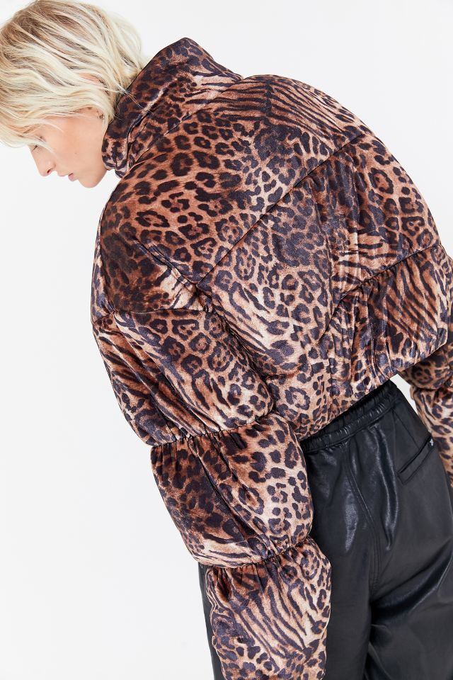 Tiger Mist Reme Leopard Print Puffer Jacket #1