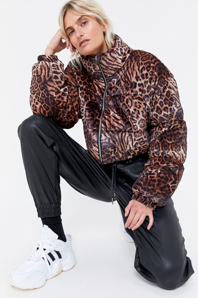 Tiger Mist Reme Leopard Print Puffer Jacket #3