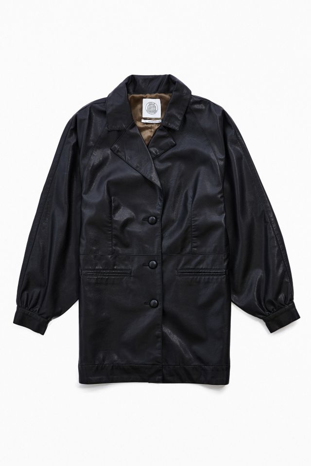 UO Nadia Faux Leather Car Coat #4