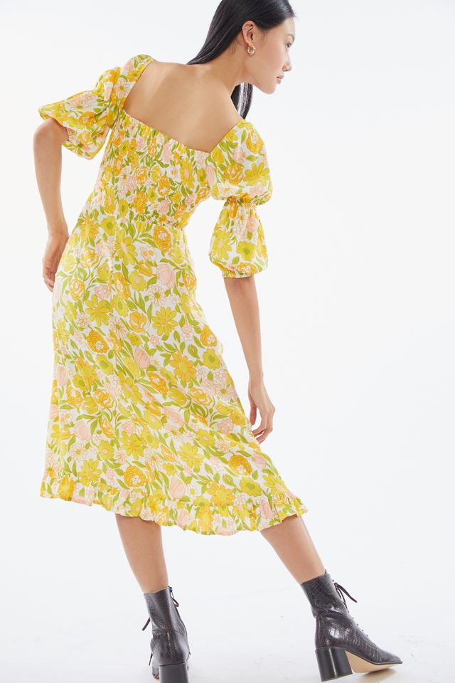 Faithfull The Brand Nora Floral Crepe Midi Dress | Urban Outfitters
