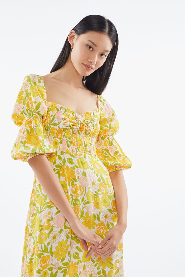 Faithfull The Brand Nora Floral Crepe Midi Dress | Urban Outfitters