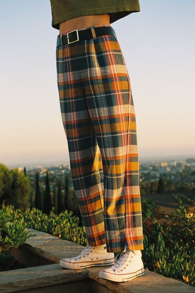 Urban outfitters sale green plaid pants