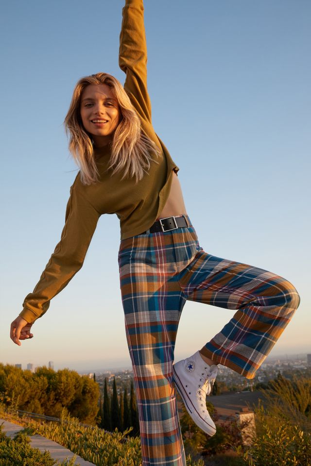 Urban outfitters green hot sale plaid pants