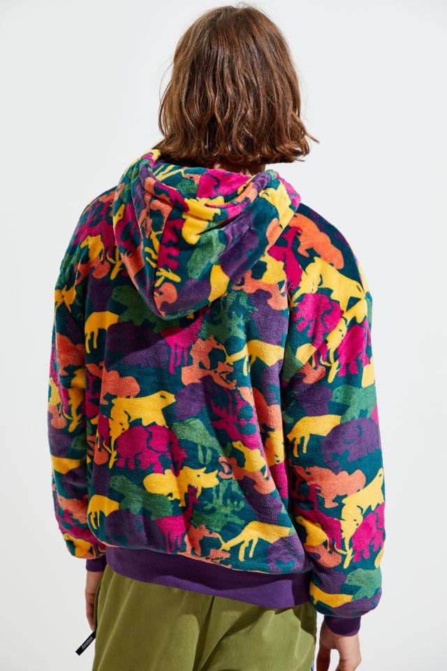 FairPlay Patterned Polar Fleece Half-Zip Hoodie Sweatshirt  #5