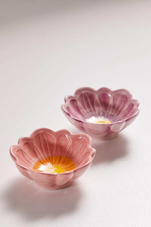 Flower Shaped Pinch Bowl Set of 6