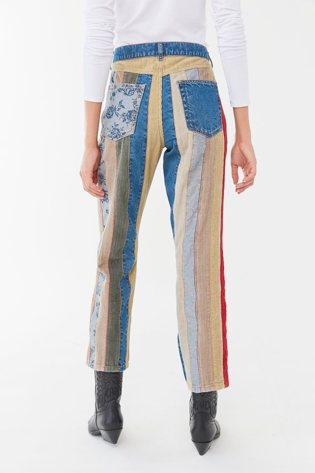 BDG Mixed Media Mid-Rise Jean – Striped Denim #1