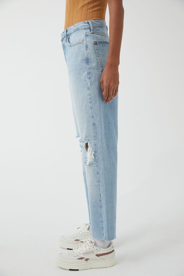 BDG High-Waisted Slim Straight Jean – Ripped Light Wash