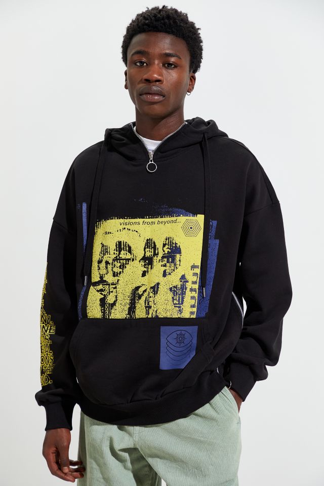 UO Funnel Quarter-Zip Hoodie Sweatshirt | Urban Outfitters