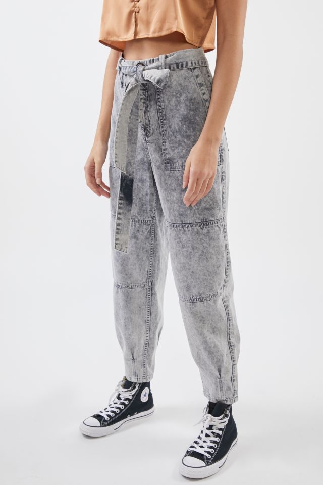 BDG High-Waisted Belted Skate Jean - Acid Wash Denim #1