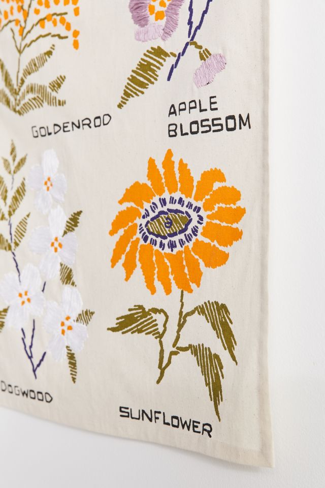 Wildflower Embroidered Tapestry Urban Outfitters