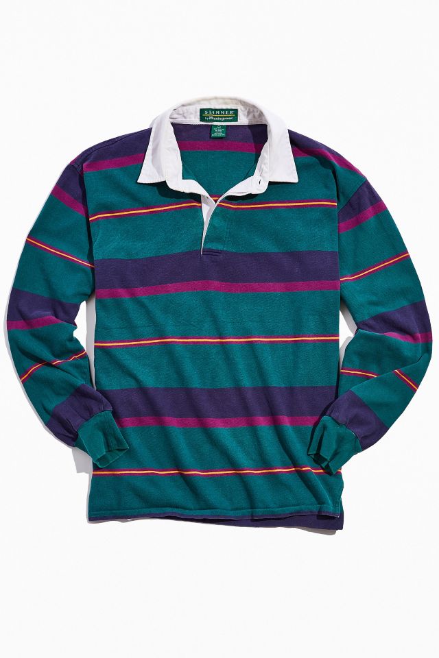 Vintage Slammer Green Stripe Rugby Shirt | Urban Outfitters