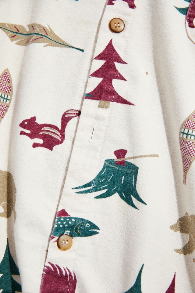Vintage True Grit Outdoor Print Flannel Button-Down Shirt  #2
