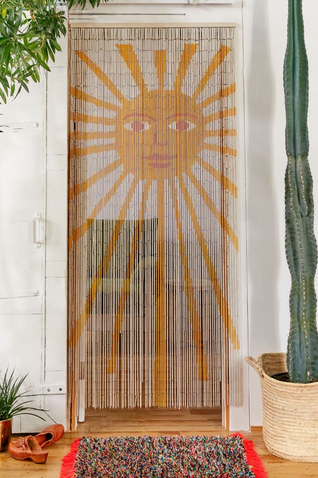 Osunnus Colorful Boho Bamboo Beaded Curtain for Doorway Hippie