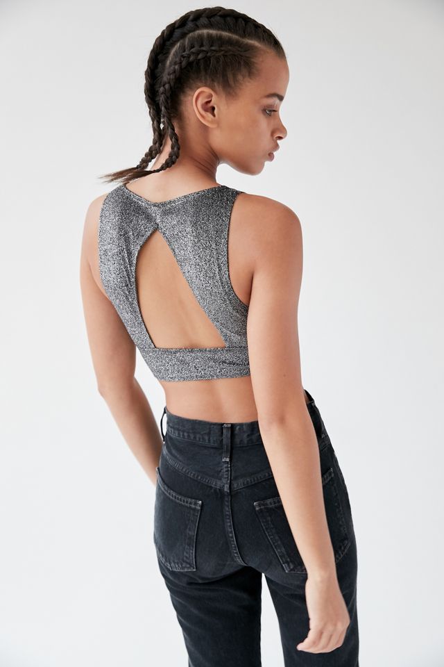 Out From Under Sparkly Plunging Bra Top