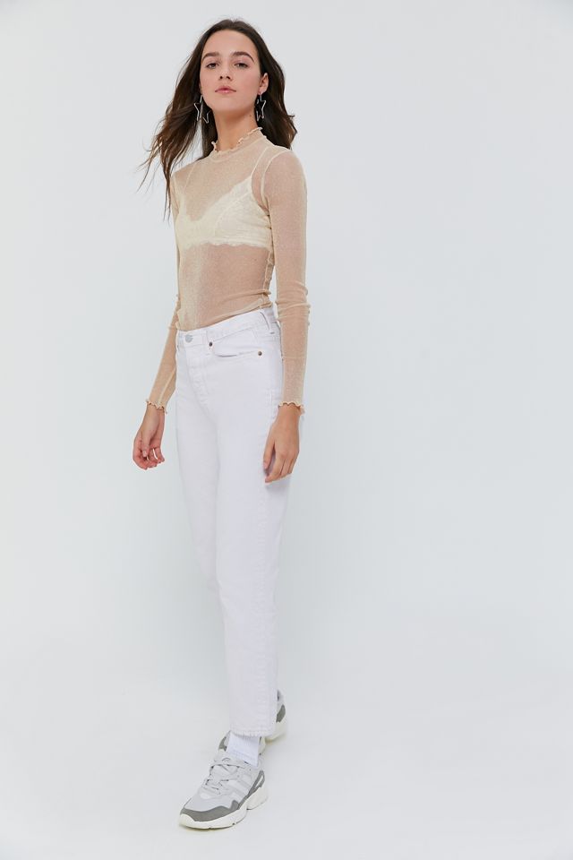 UO Sparkly Metallic Sheer Mesh Top #2