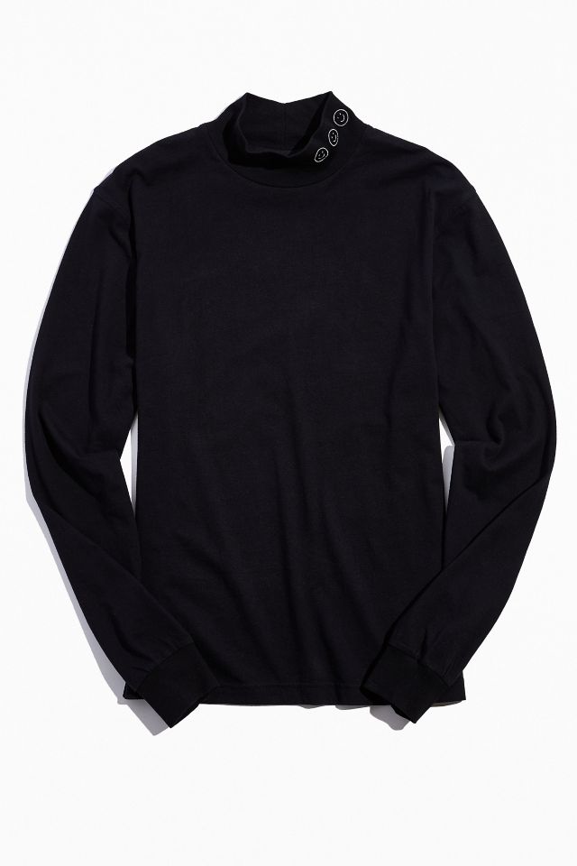 UO Embroidered Mock Neck Long Sleeve Shirt  #1