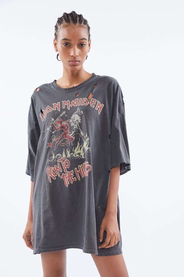 Maiden Run To Hills Distressed T-Shirt Dress Urban Outfitters