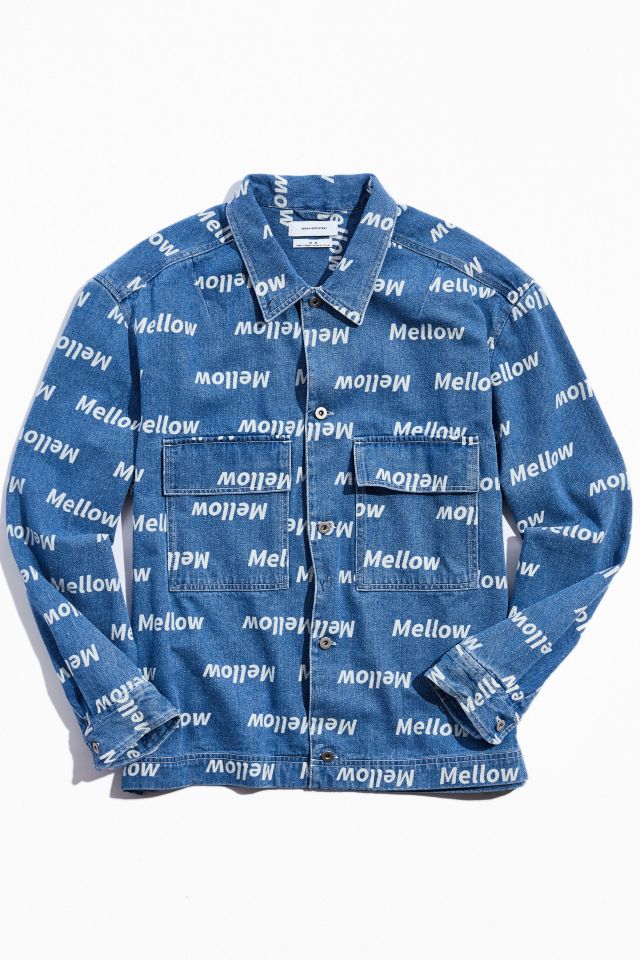 UO Text Print Button-Down Overshirt  #1