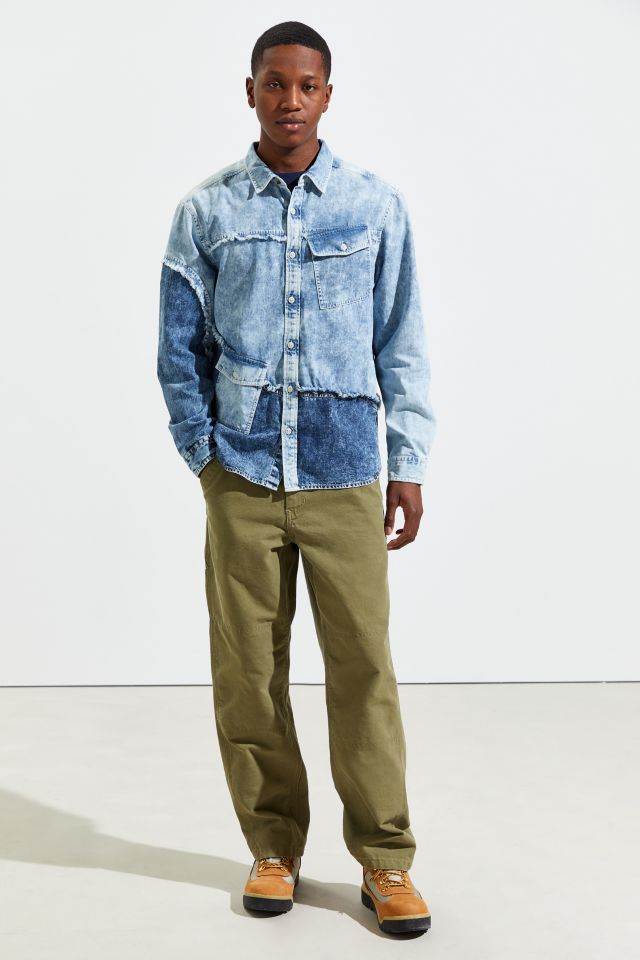 UO Pieced Denim Button-Down Shirt  #1