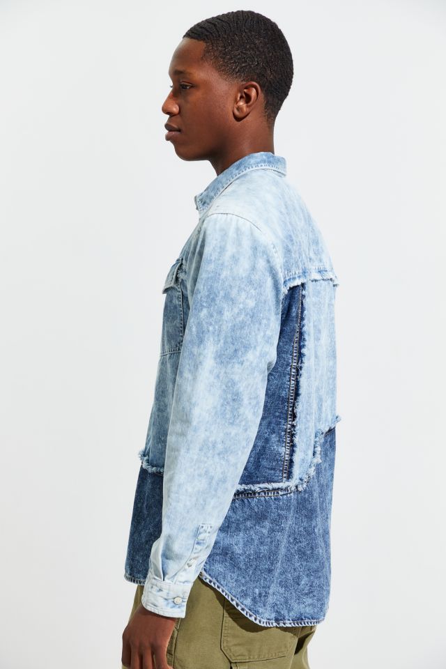 UO Pieced Denim Button-Down Shirt  #2