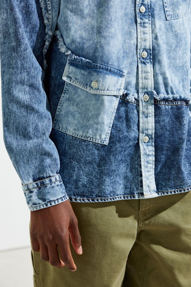 UO Pieced Denim Button-Down Shirt  #3