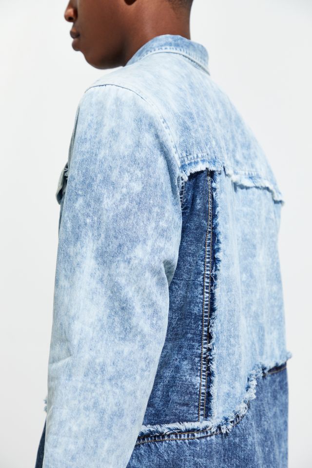 UO Pieced Denim Button-Down Shirt  #5