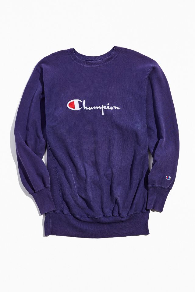 Vintage Champion Purple Logo Crew Neck Sweatshirt | Urban Outfitters