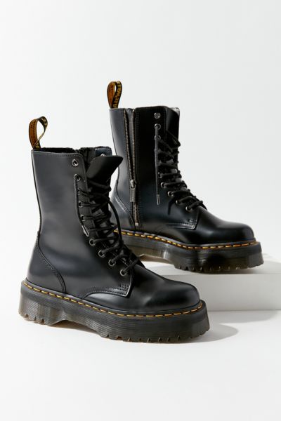靴 Dr.martin JADON HI STUD 10 Jadon Hi Smooth Leather Studded Platform Boots in Black | Dr