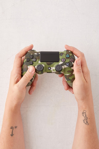 Sony Playstation4 Camo Dualshock4 Wireless Controller In Green Multi