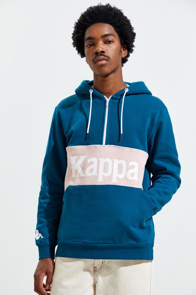 Kappa Authentic 90 Barna Quarter Zip Hoodie Sweatshirt Urban Outfitters