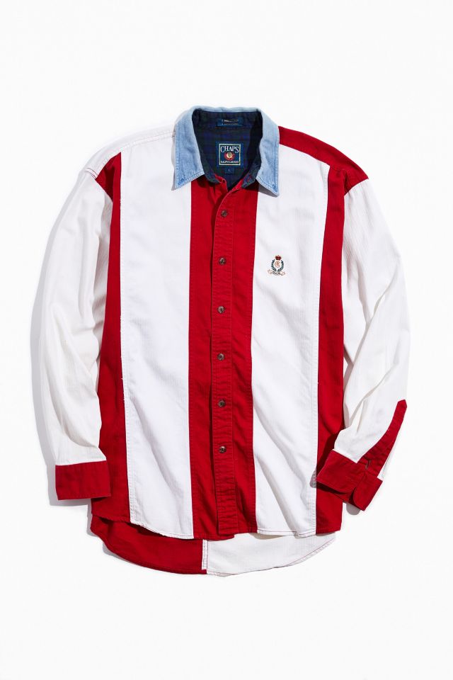 Vintage Chaps Red And White Stripe Oxford Shirt