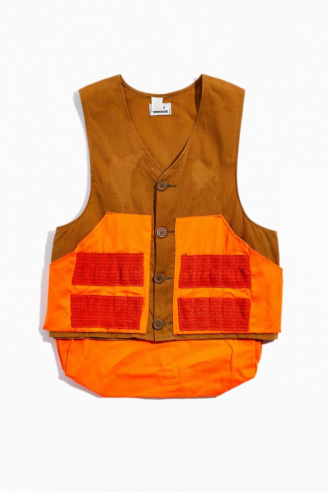 Vintage Duxbak Orange And Brown Hunting Vest