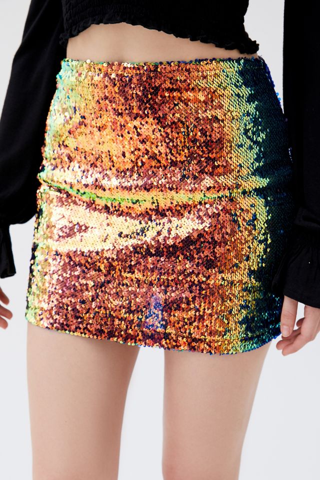 Motel Cherry Sequin Mini Skirt #3