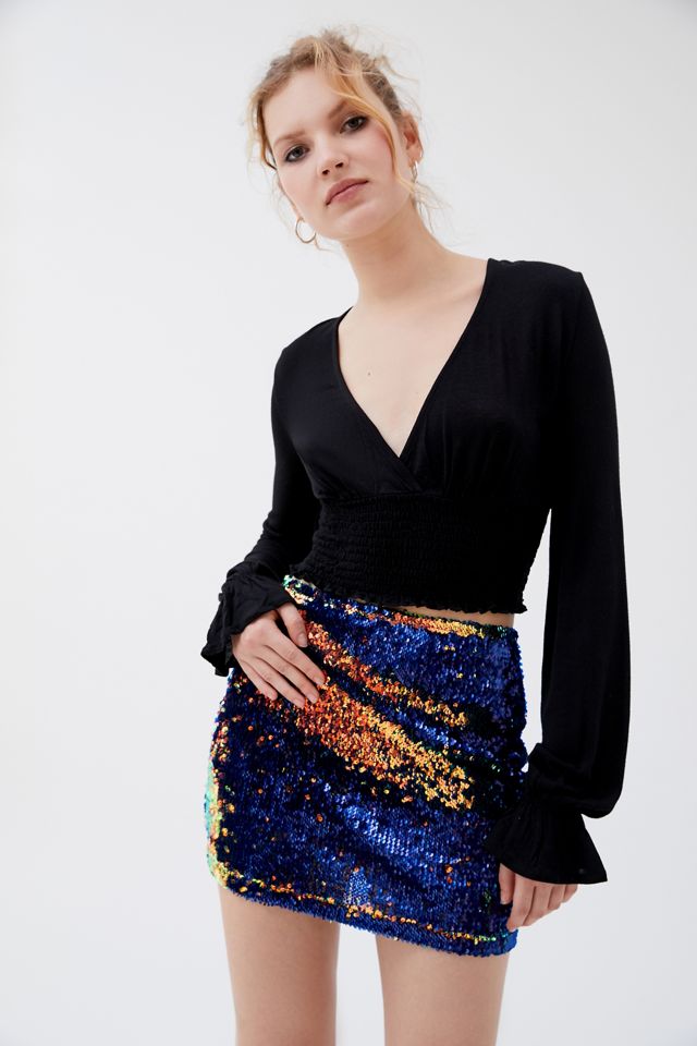 Motel Cherry Sequin Mini Skirt #5
