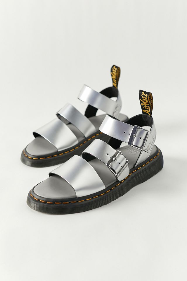 Dr martens sandals silver sale