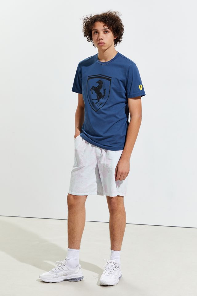 Puma FERRARI RACE BIG SHIELD TEE HERITAGE - T-shirt imprimé - black