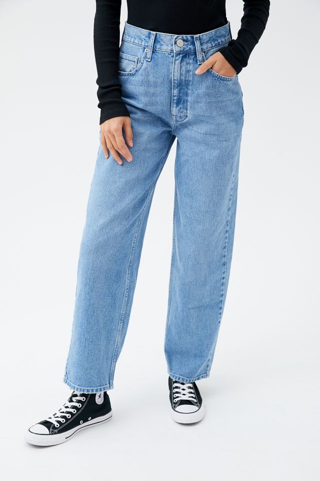 Jean Ample Taille Haute BDG Petite – Délavage Moyen #4