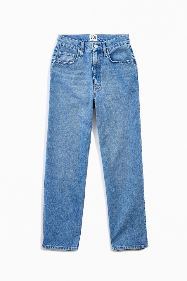 Jean Ample Taille Haute BDG Petite – Délavage Moyen #5