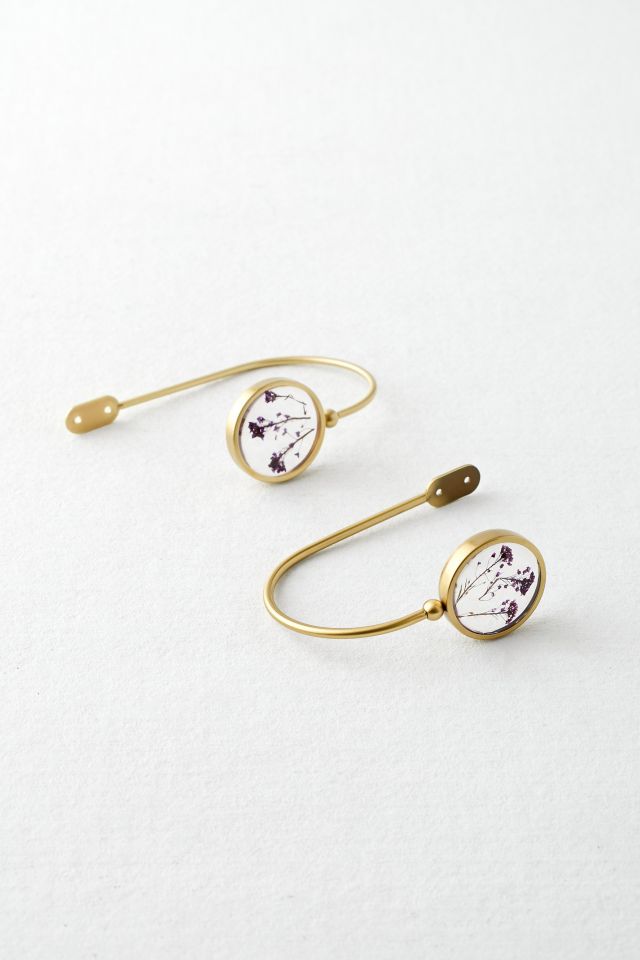 Pressed Floral Curtain Tie-Back Set #1