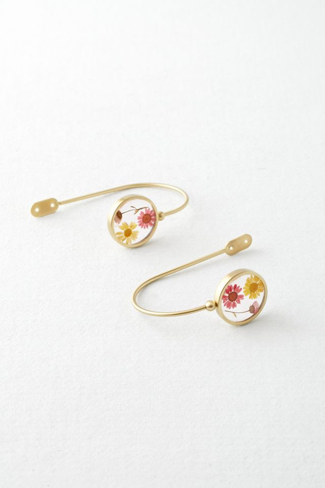Pressed Floral Curtain Tie-Back Set #1