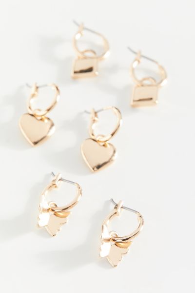 Charli Mini Charm Hoop Earring Set | Urban Outfitters Canada