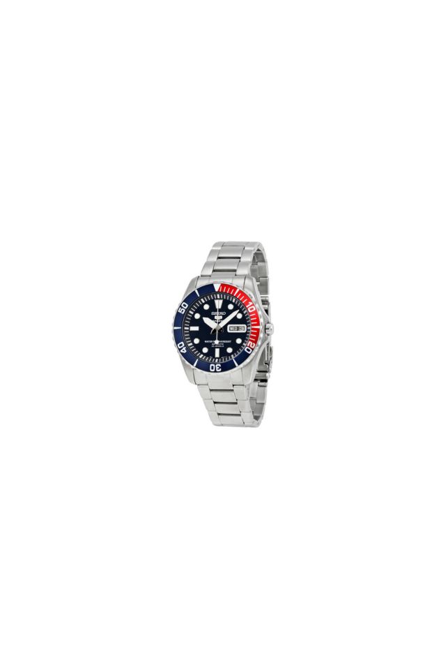 Seiko 5 blue dial stainless steel automatic store mens watch snzf15