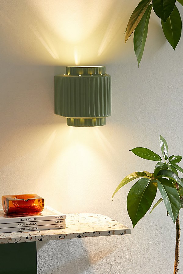 Urban Outfitters Tristan Ceramic Sconce In Green At