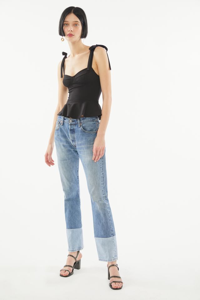 UO Bustier Tie-Shoulder Peplum Top #2