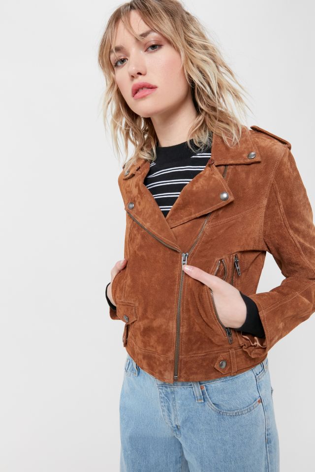 BLANKNYC Alder Suede Faux Fur-Collar Moto Jacket #2