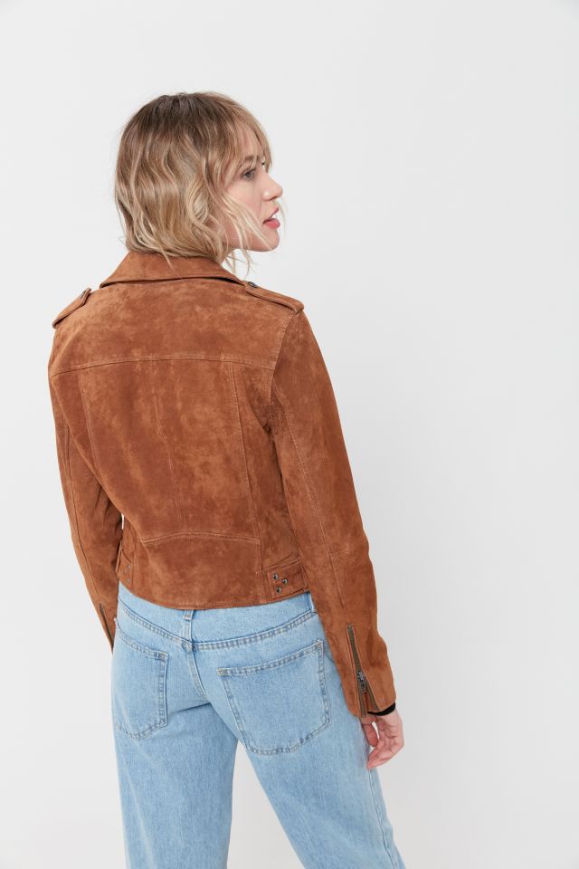 BLANKNYC Alder Suede Faux Fur-Collar Moto Jacket #3