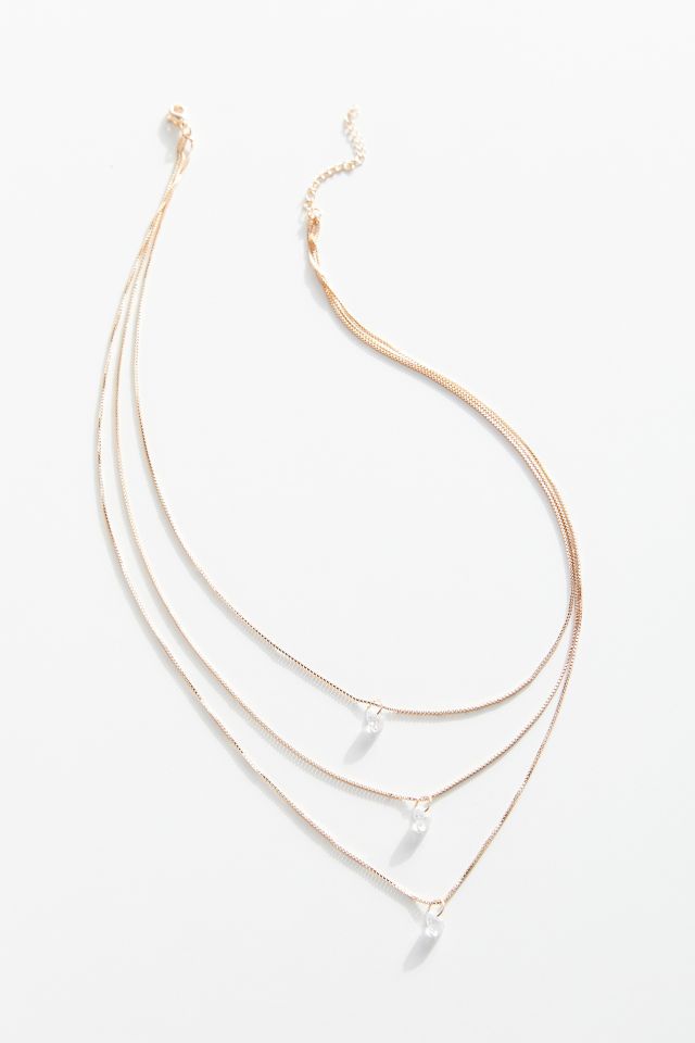 Dripping Crystals Layer Necklace #1